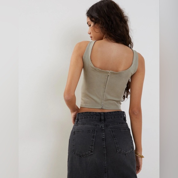 NWT Motel Rocks Kye Corset Top In Ash Grey - Picture 2 of 8